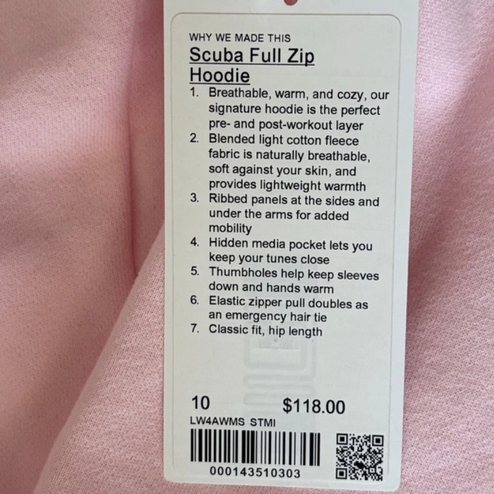 Lululemon Scuba Hoodie in Strawberry Milkshake Size 10 - Picture 4 of 4